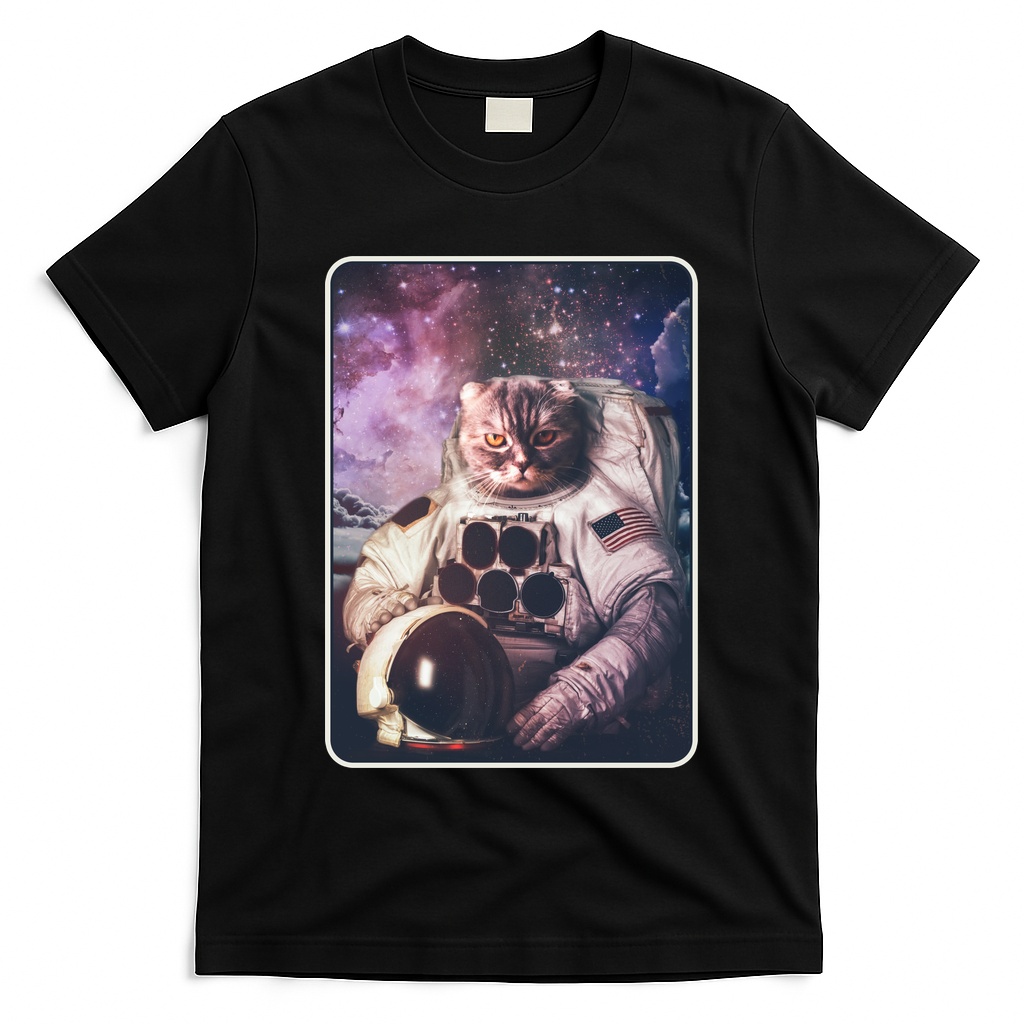 Vintage Galaxy Space Astronaut Cat T-Shirt