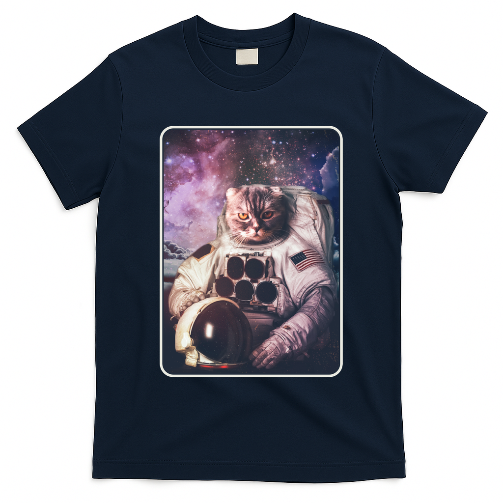 Vintage Galaxy Space Astronaut Cat T-Shirt