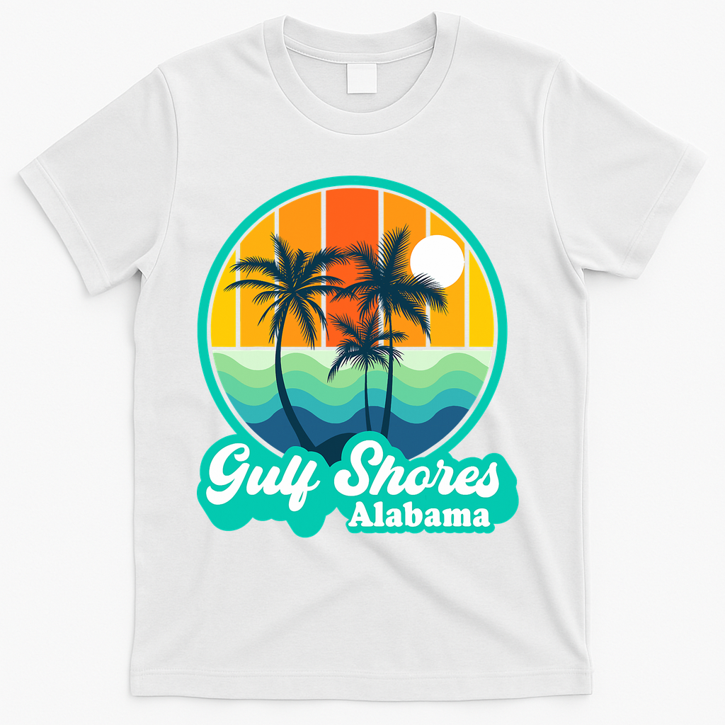 Vintage Gulf Shores Alabama Summer Vacation Beach Souvenirs T-Shirt - White
