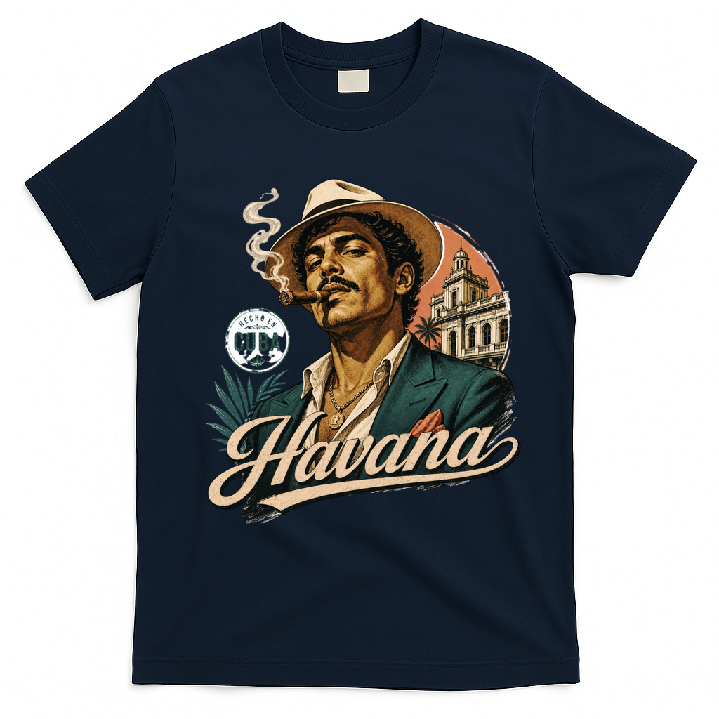 Vintage Havana Classic Cuban Culture Vibes T-Shirt - Navy Blue