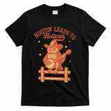 Vintage Hootin Leads To Hollerin Cowboy Owl T-Shirt - Black