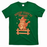 Vintage Hootin Leads To Hollerin Cowboy Owl T-Shirt - Green