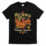 Vintage Halloween Pottsfield Harvest Festival EST 1502 T-Shirt - Black