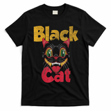 Vintage Halloween Retro Black Cat Retro Fireworks Women T-Shirt - Black