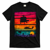 Vintage Helicopter Sunset Blackhawk T-Shirt - Black