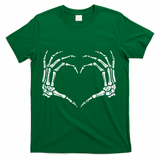Vintage Halloween Skeleton Heart Sign Costume T-Shirt - Green