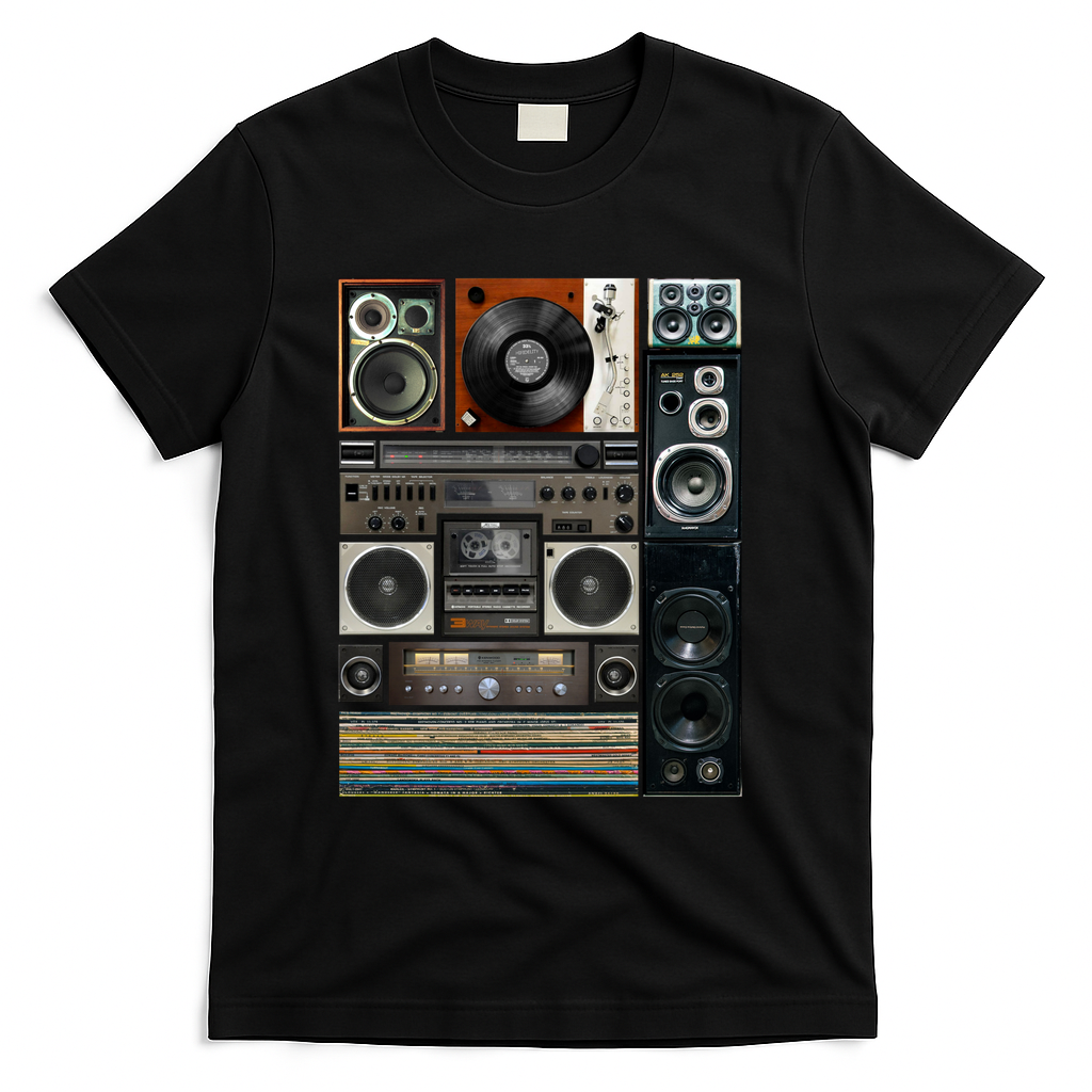 Vintage Hi-Fi Sound System - Black