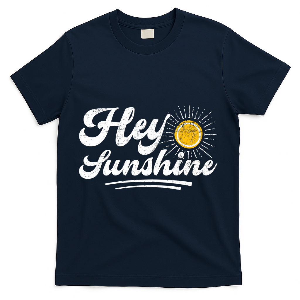 Vintage Hey Sunshine Beach Vacation Summer T-Shirt - Navy