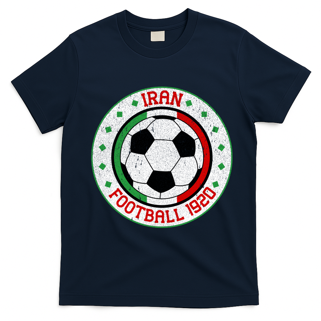 Vintage Iran Football 1920 Soccer Fan T-Shirt - Navy Blue