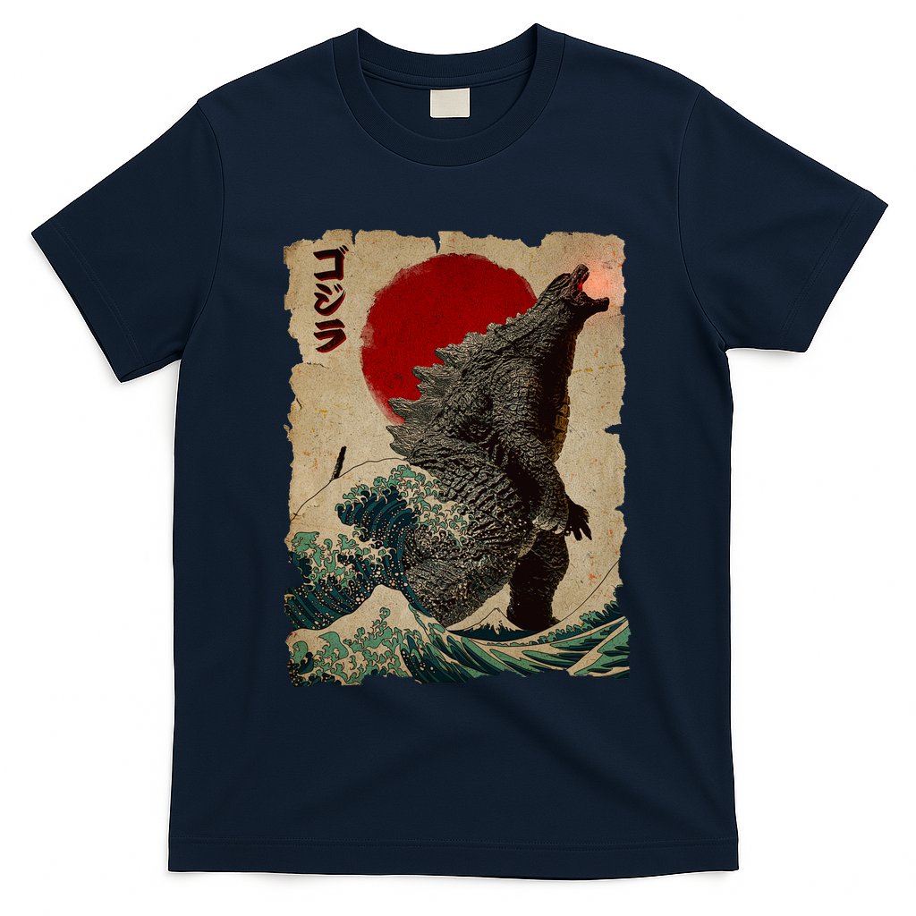 Vintage Japanese Monster Great Wave Poster T-Shirt