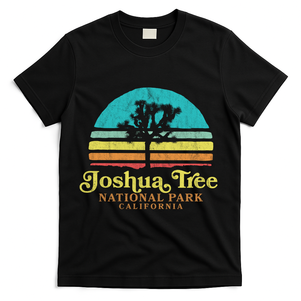 Vintage Joshua Tree National Park Retro Gift T-Shirt - Black