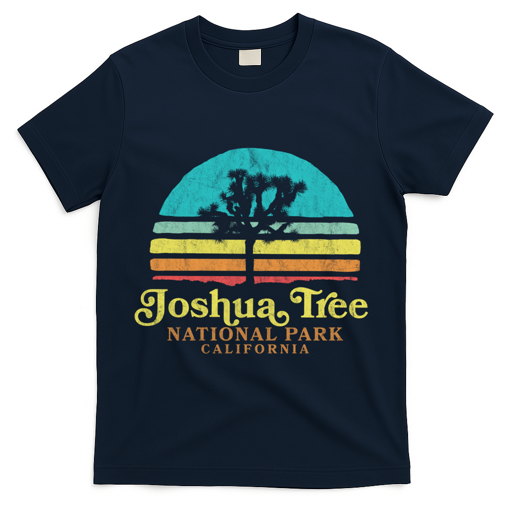 Vintage Joshua Tree National Park Retro Gift T-Shirt - Navy