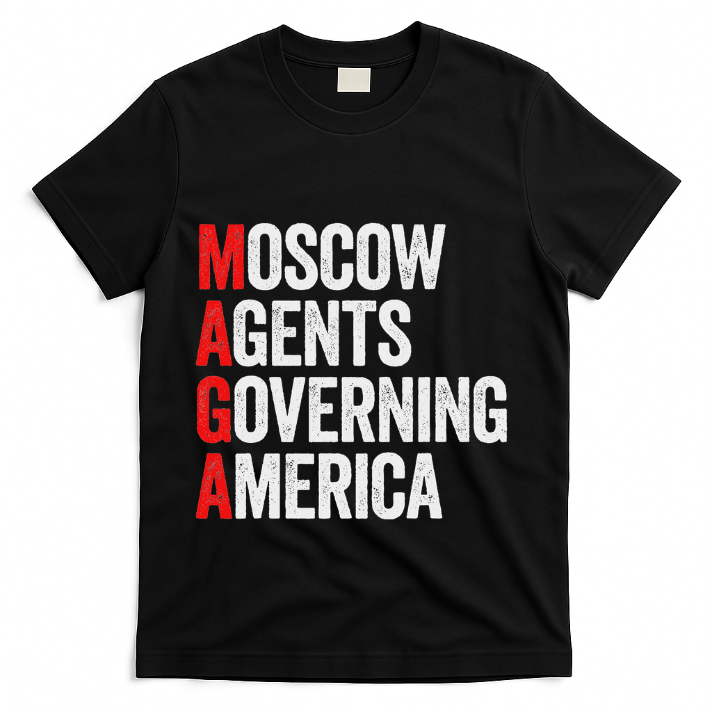 Vintage Moscow Agents Governing America Anti Trump Women T-Shirt - Black