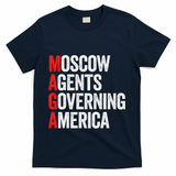 Vintage Moscow Agents Governing America Anti Trump Women T-Shirt - Navy