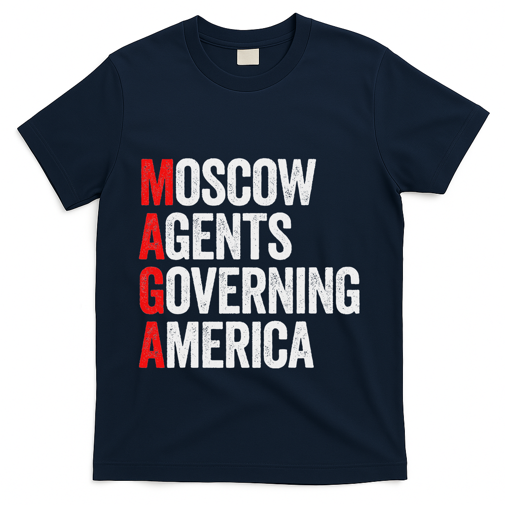 Vintage Moscow Agents Governing America Anti Trump Women T-Shirt - Navy