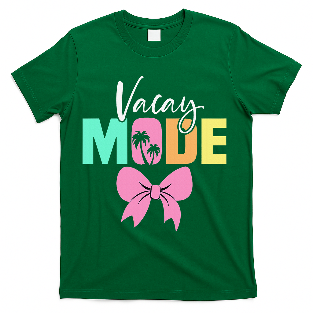 Vacay Mode Coquette Bow Summer Vacation Family Cruise Women T-Shirt - Green