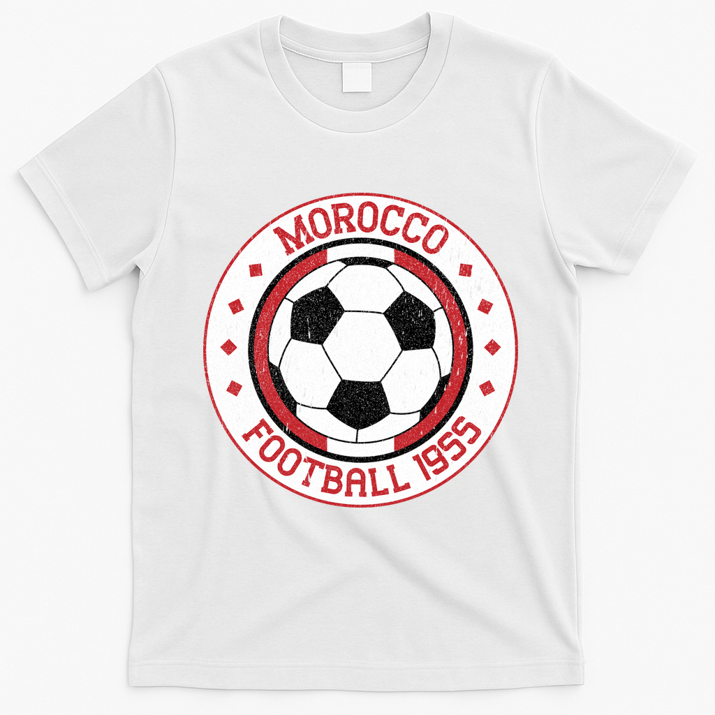 Vintage Morocco Football 1955 Soccer T-Shirt - White