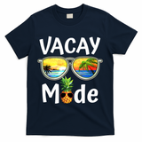Vacay Mode Family Vacation Summer Sunglasses Beach Pineapple T-Shirt - Navy