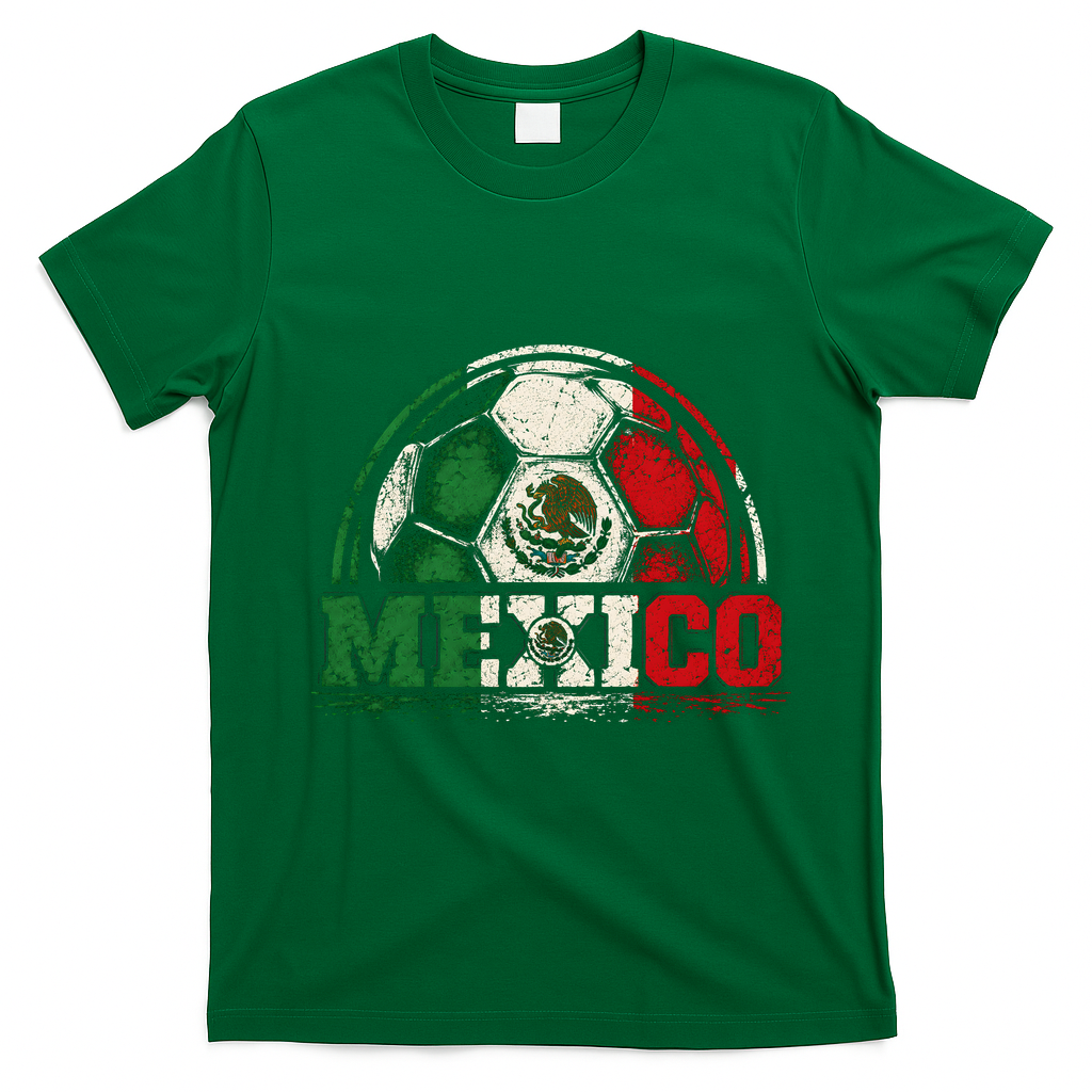 Vintage Mexico Soccer Fan Gear T-Shirt - Irish Green