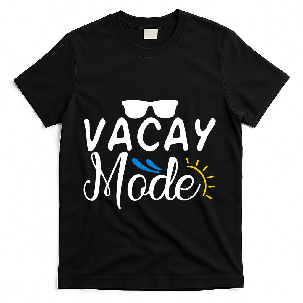 Vacay Mode Summer Vacation T-Shirt - Black