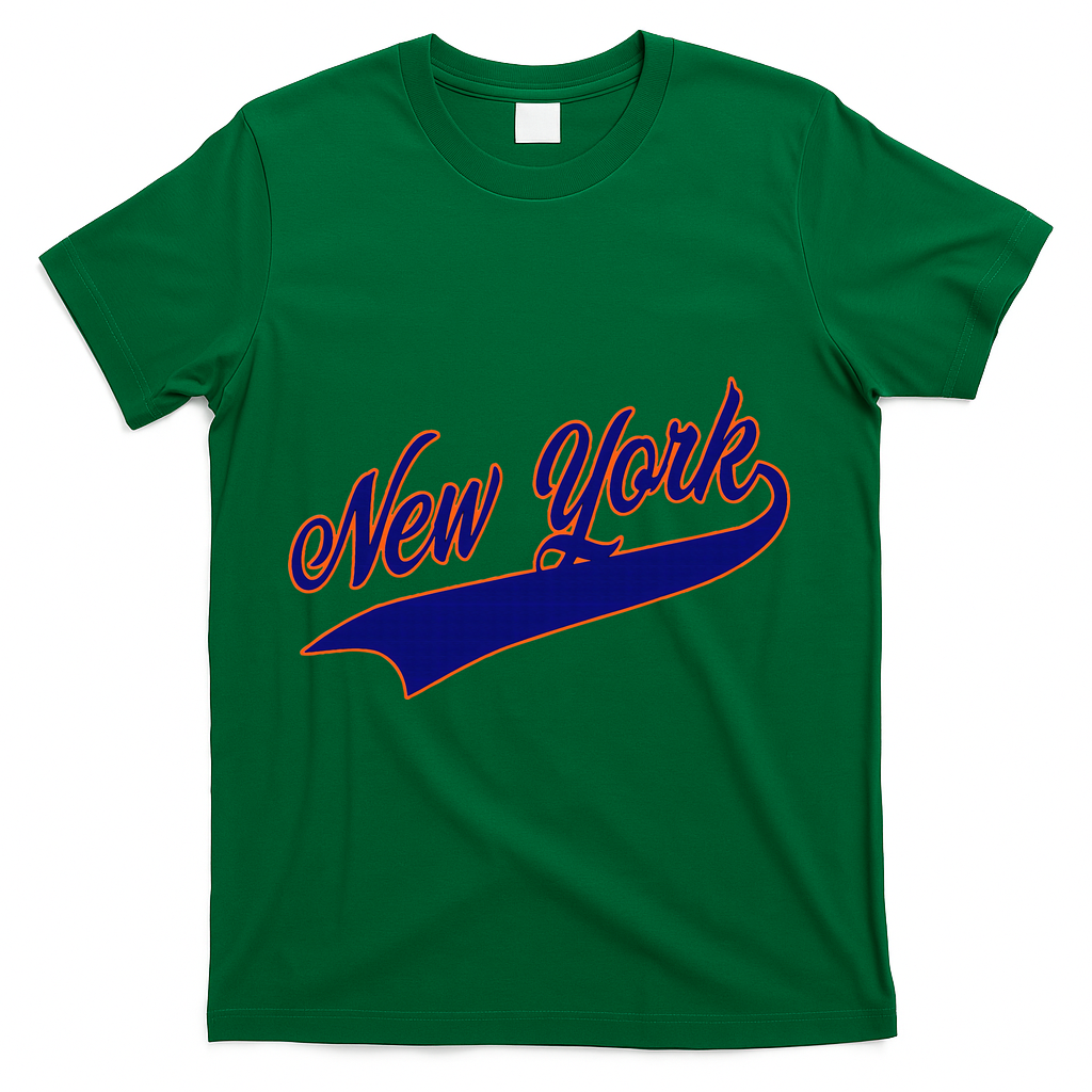 Vintage New York Varsity Name Team Basketball T-Shirt - Green
