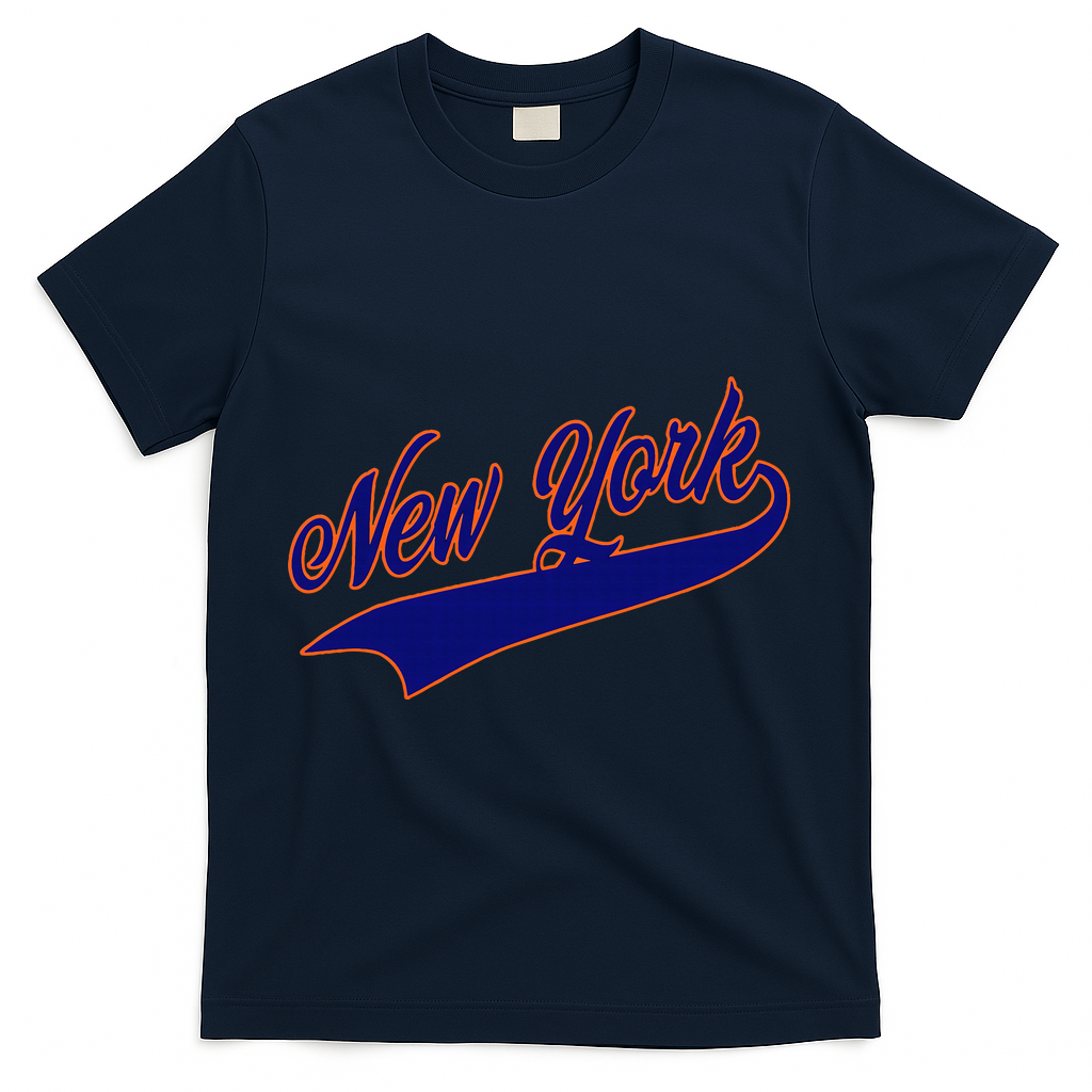Vintage New York Varsity Name Team Basketball T-Shirt - Navy