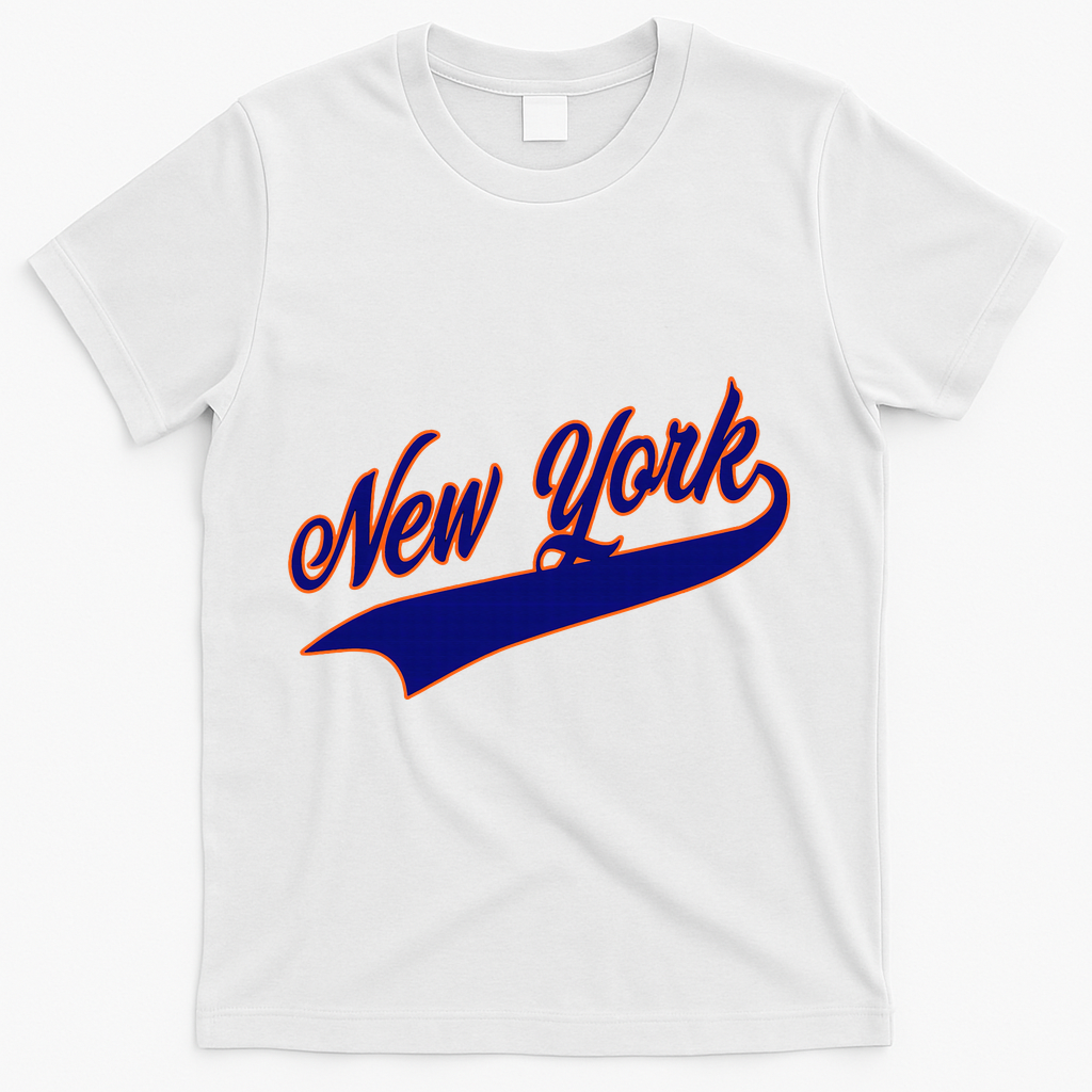 Vintage New York Varsity Name Team Basketball T-Shirt - White