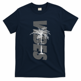 Vibes Of Course Summer Palm Tree Vintage T-Shirt - Navy