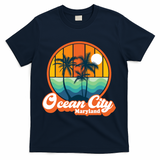 Vintage Ocean City Maryland Summer Vacation Beach Souvenirs T-Shirt - Navy
