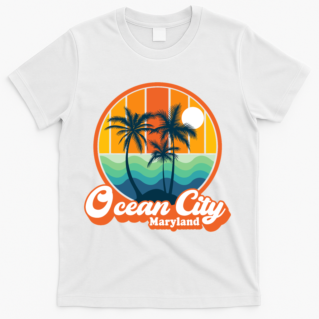 Vintage Ocean City Maryland Summer Vacation Beach Souvenirs T-Shirt - White