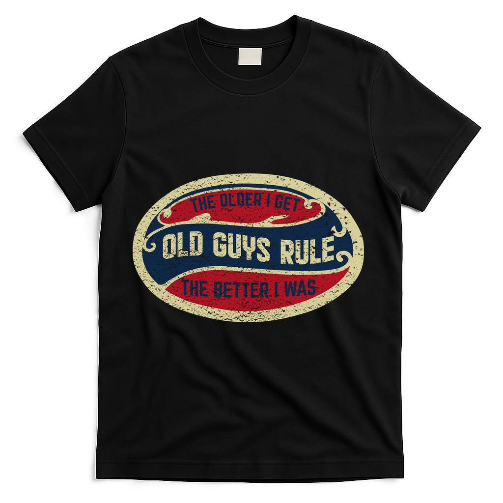 Vintage Old Guys Rule T-Shirt - Black