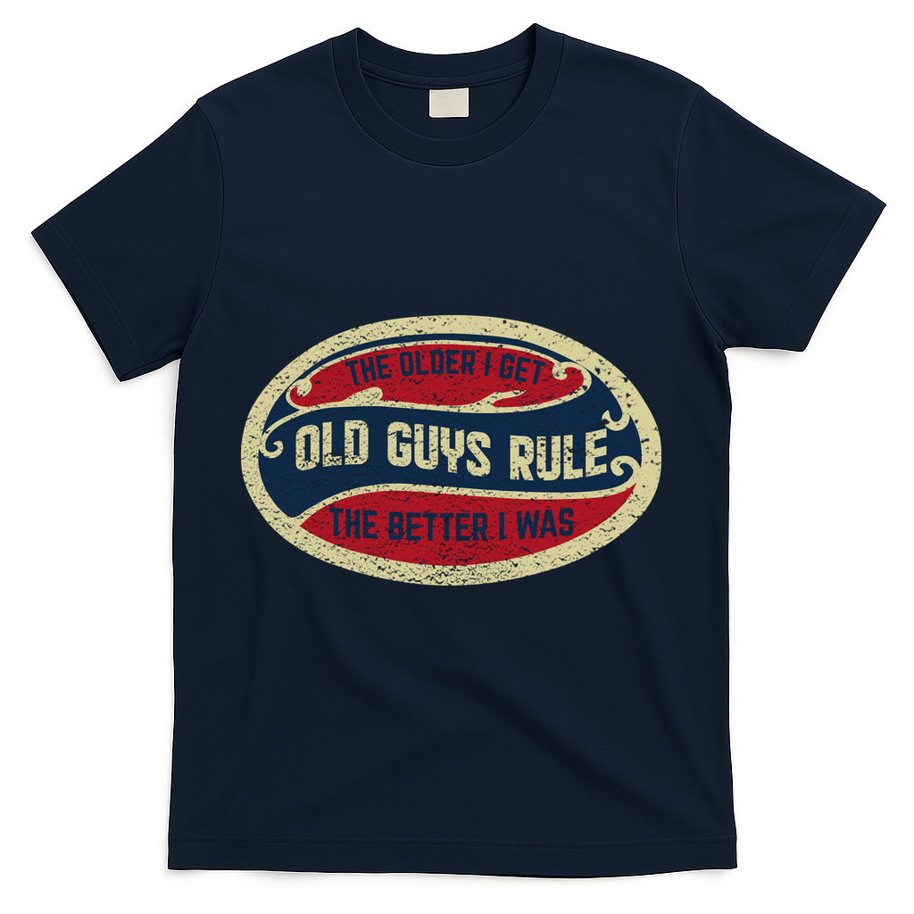 Vintage Old Guys Rule T-Shirt - Navy