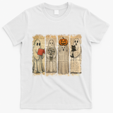 Vintage Oldpaper Ghost Halloween T-Shirt - White