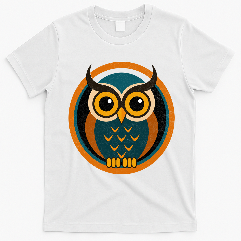 Vintage Owl Naturu Retro Wilderness T-Shirt - White