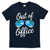 Vacation Out Office Beach Summer Tropical Travel  T-Shirt - Navy