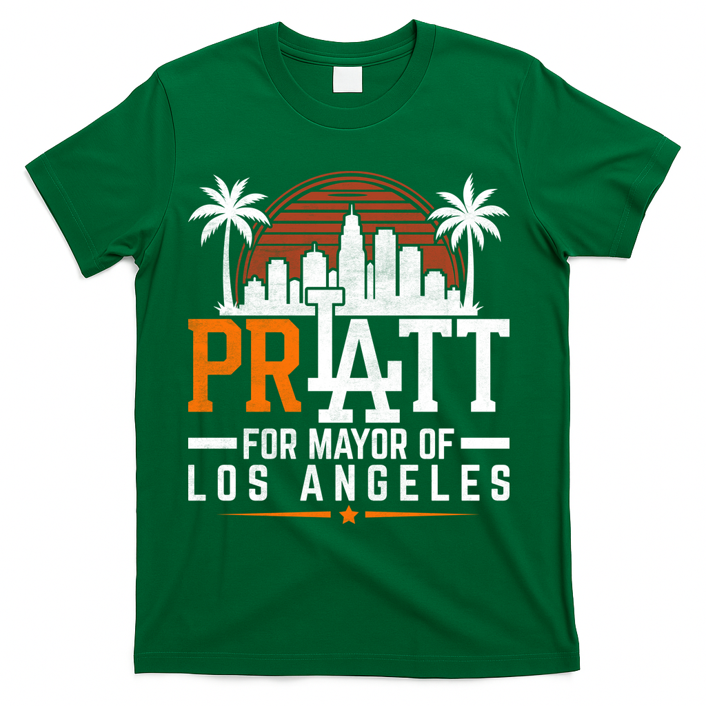 Vintage Pratt For Mayor Of Los Angeles T-Shirt - Green