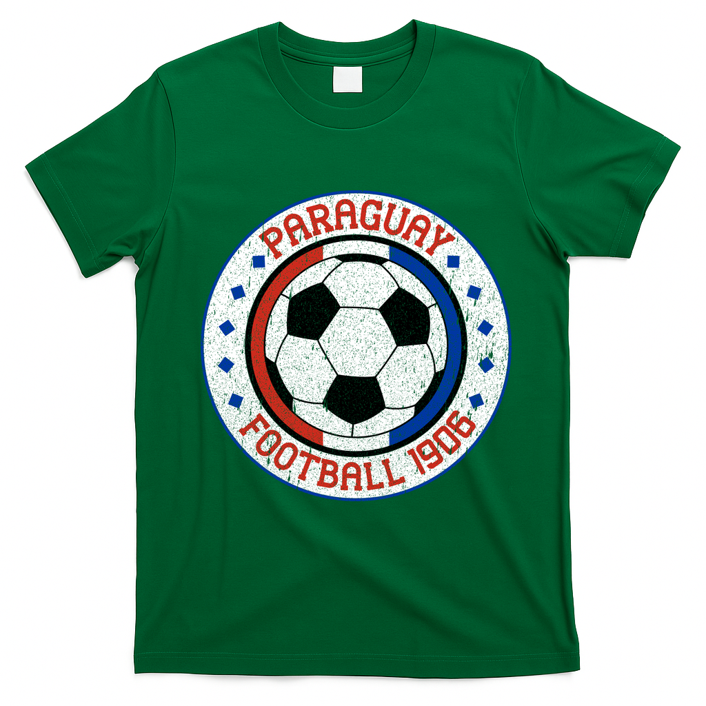 Vintage Paraguay Football 1906 Soccer Emblem T-Shirt - Irish Green