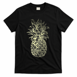 Vintage Pineapple Summer Vacation Graphic T-Shirt - Black