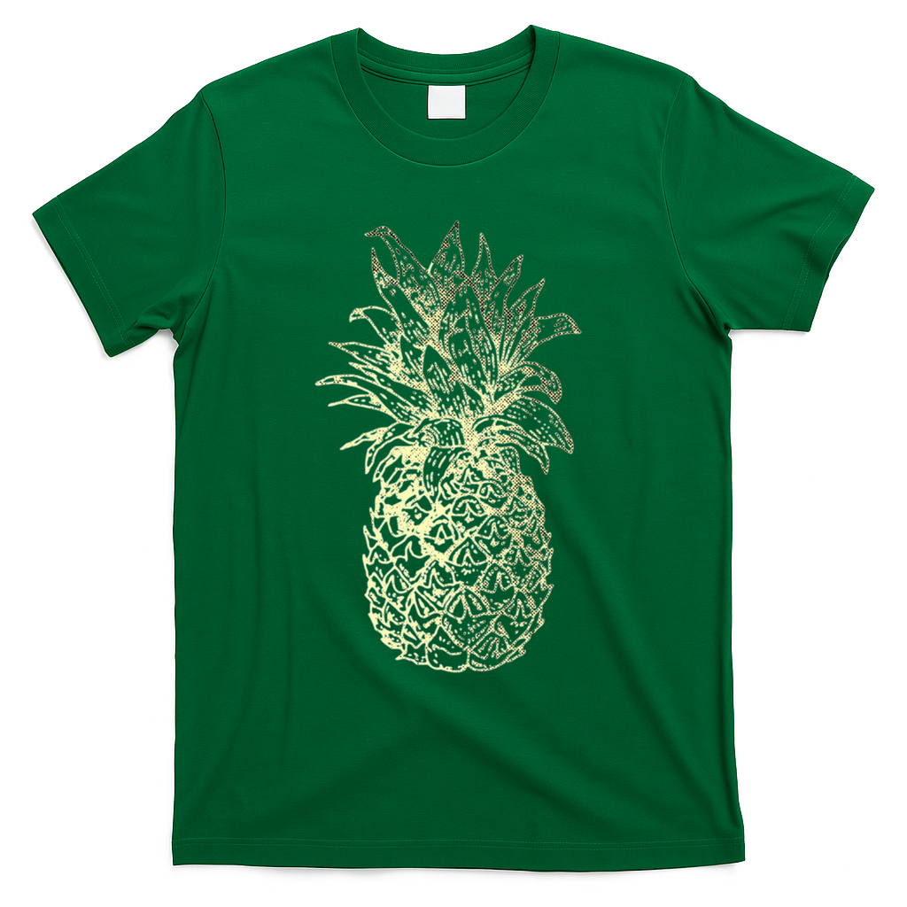 Vintage Pineapple Summer Vacation Graphic T-Shirt - Green