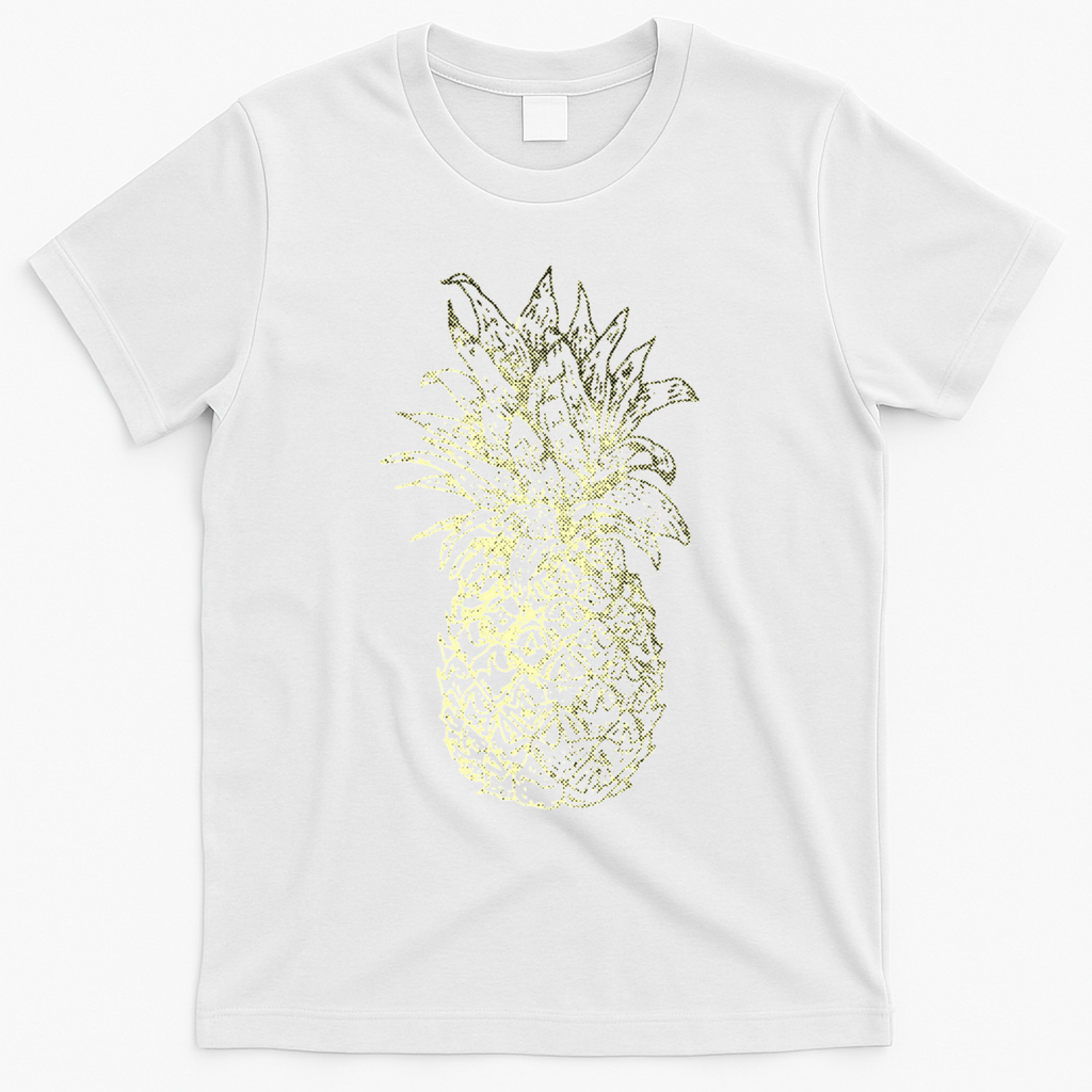 Vintage Pineapple Summer Vacation Graphic T-Shirt - White