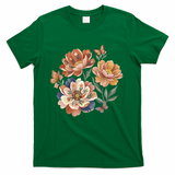 Vintage Peonies with Songbird - Green