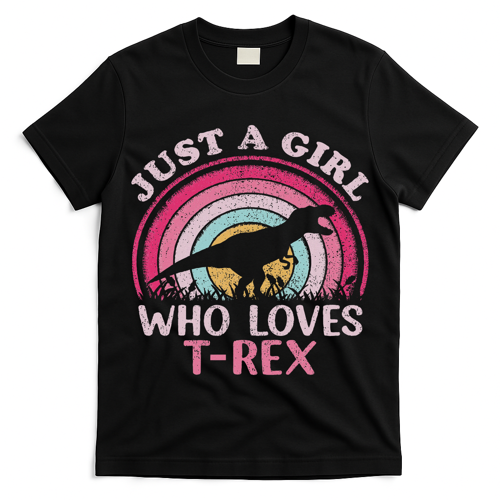 Vintage Retro Dinosaur Just A Girl Who Loves T Rex T-Shirt