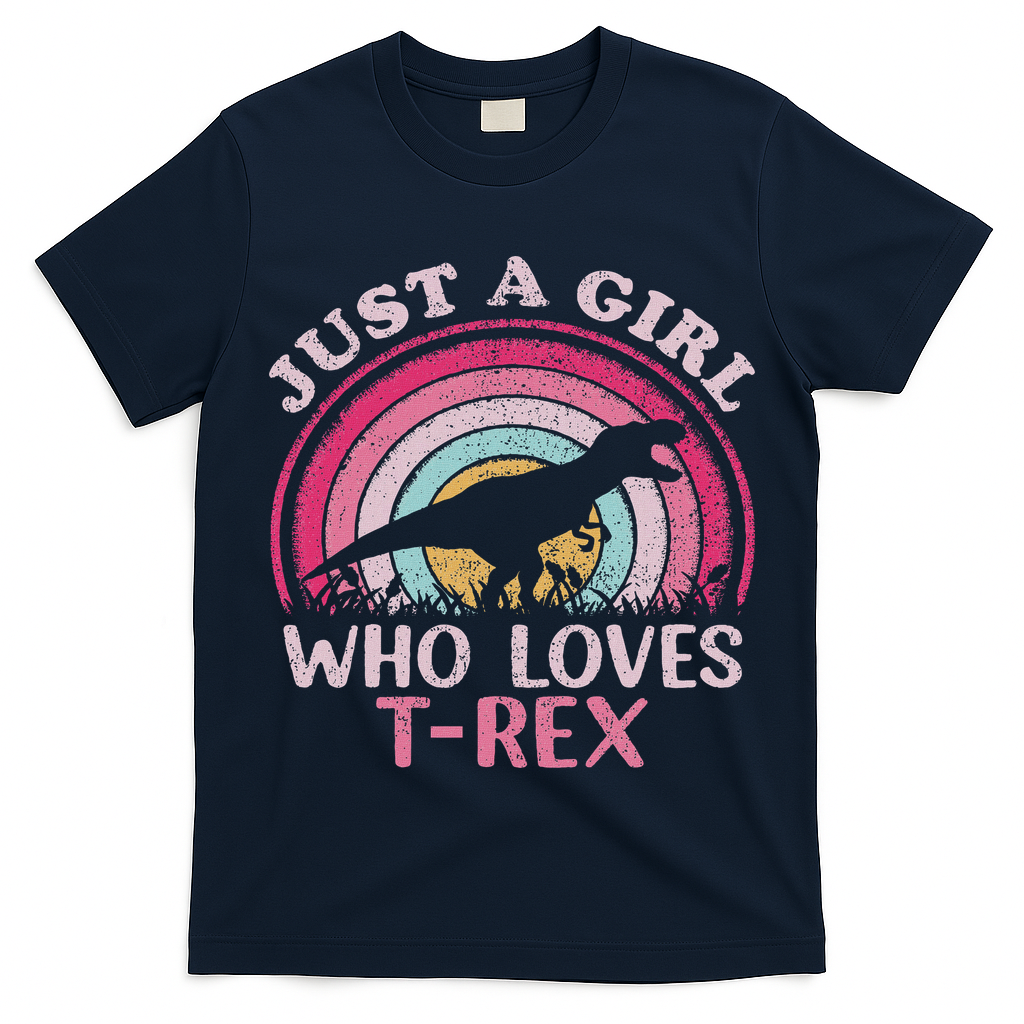 Vintage Retro Dinosaur Just A Girl Who Loves T Rex T-Shirt