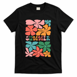 Vintage Retro Floral Summer T-Shirt - Black