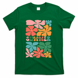 Vintage Retro Floral Summer T-Shirt - Green