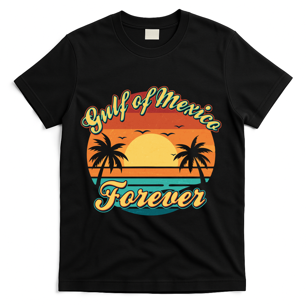 Vintage Retro Gulf Of Mexico Forever T-Shirt - Black