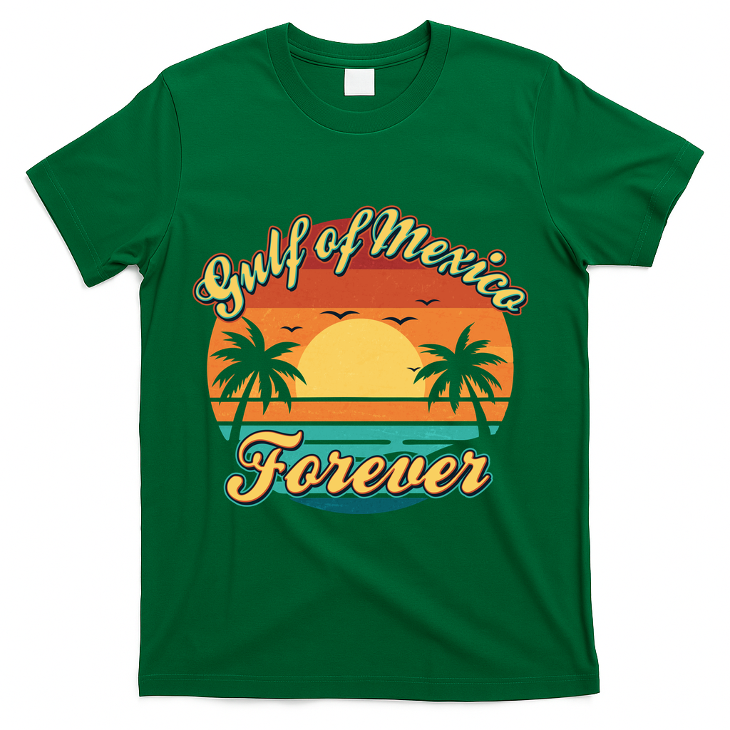 Vintage Retro Gulf Of Mexico Forever T-Shirt - Green
