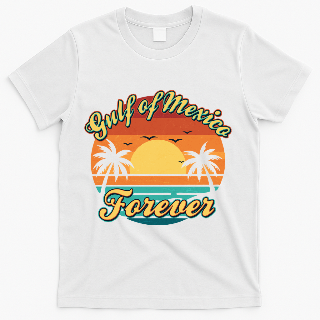 Vintage Retro Gulf Of Mexico Forever T-Shirt - White
