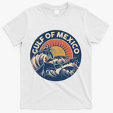 Vintage Retro Gulf of Mexico Emblem T-Shirt - White