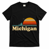 Vintage Retro Michigan Sunset Logo T-Shirt